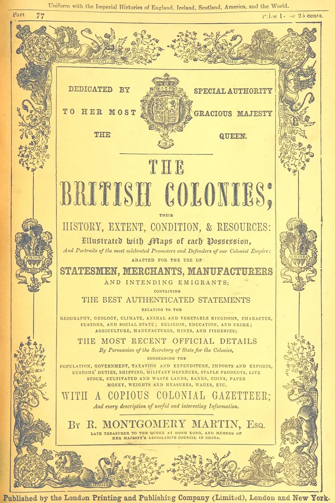 An illustration from The British Colonies; their history, extent, condition, and resources, 1851, leaf 1085