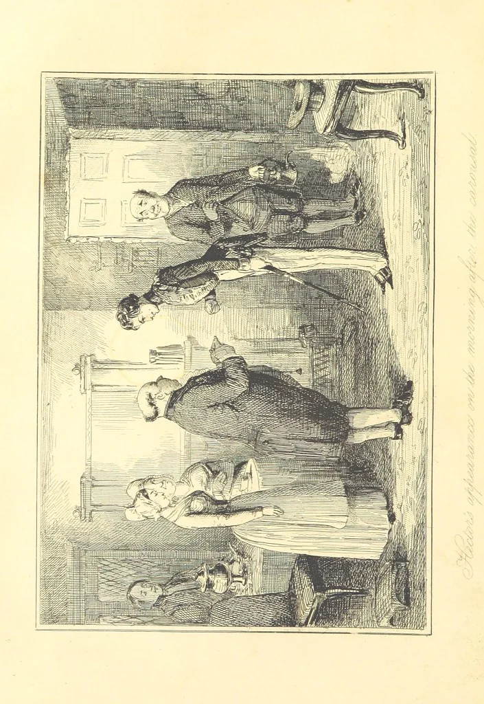 An illustration from The Fortunes of Hector O'Halloran and his Man Mark Anthony O'Toole ... With illustrations by J. Leech, 1853, leaf 124