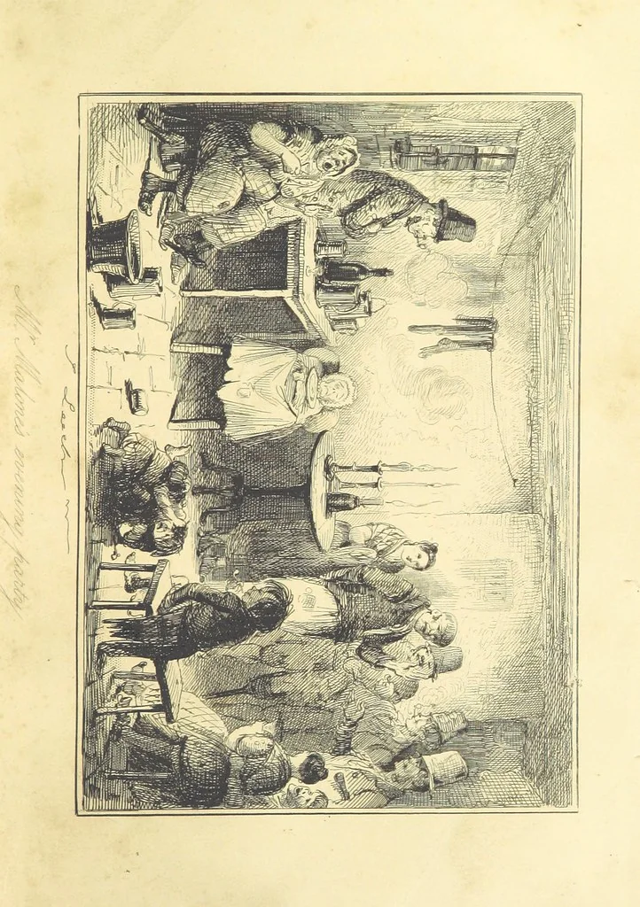 An illustration from The Fortunes of Hector O'Halloran and his Man Mark Anthony O'Toole ... With illustrations by J. Leech, 1853, leaf 217