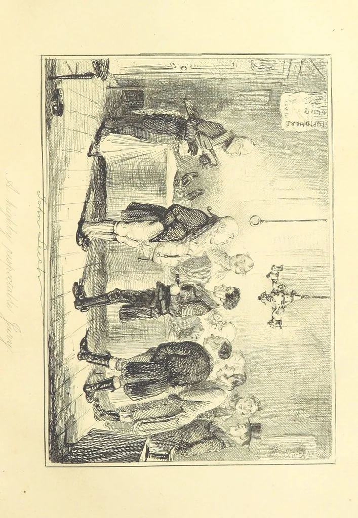 An illustration from The Fortunes of Hector O'Halloran and his Man Mark Anthony O'Toole ... With illustrations by J. Leech, 1853, leaf 245