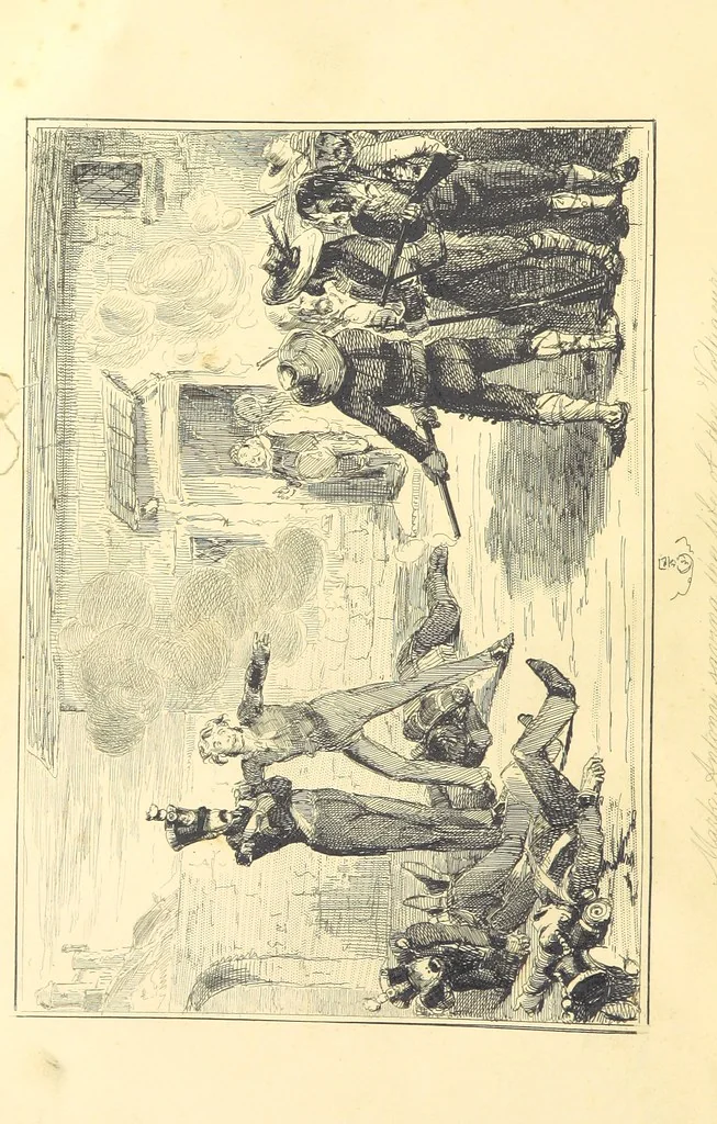 An illustration from The Fortunes of Hector O'Halloran and his Man Mark Anthony O'Toole ... With illustrations by J. Leech, 1853, leaf 340