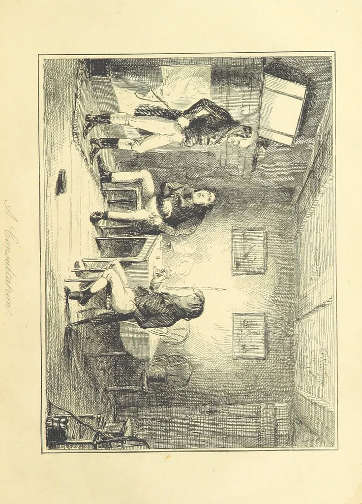 An illustration from The Fortunes of Hector O'Halloran and his Man Mark Anthony O'Toole ... With illustrations by J. Leech, 1853, leaf 459