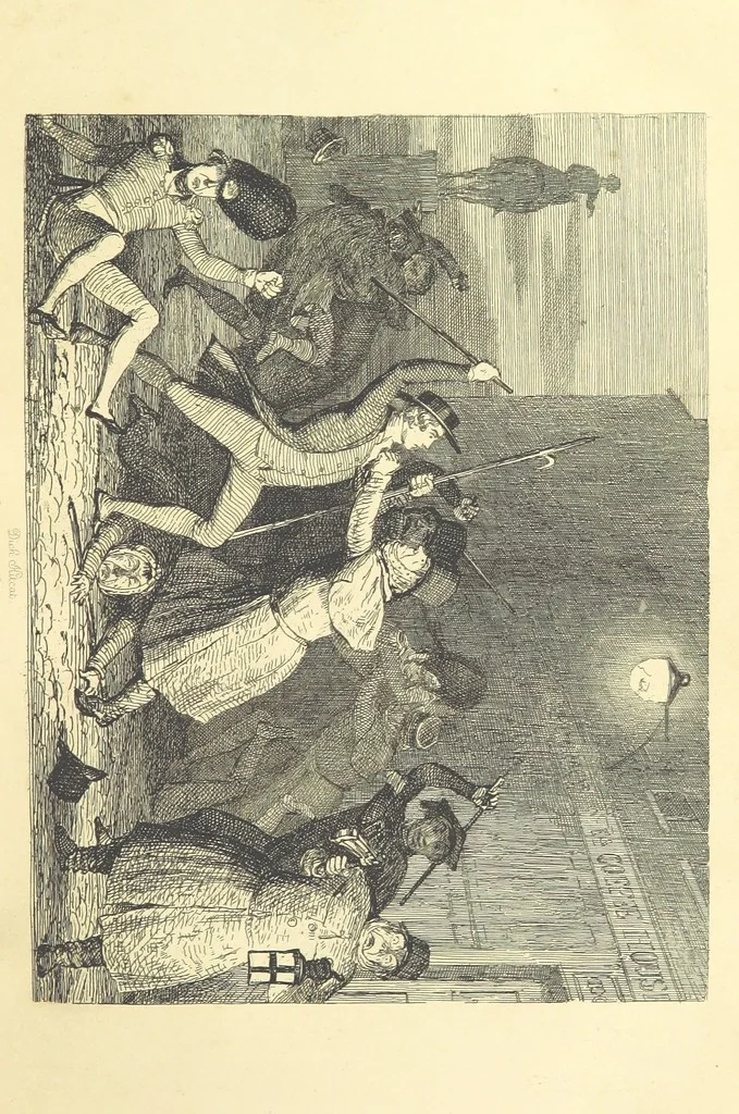 An illustration from The Fortunes of Hector O'Halloran and his Man Mark Anthony O'Toole ... With illustrations by J. Leech, 1853, leaf 73