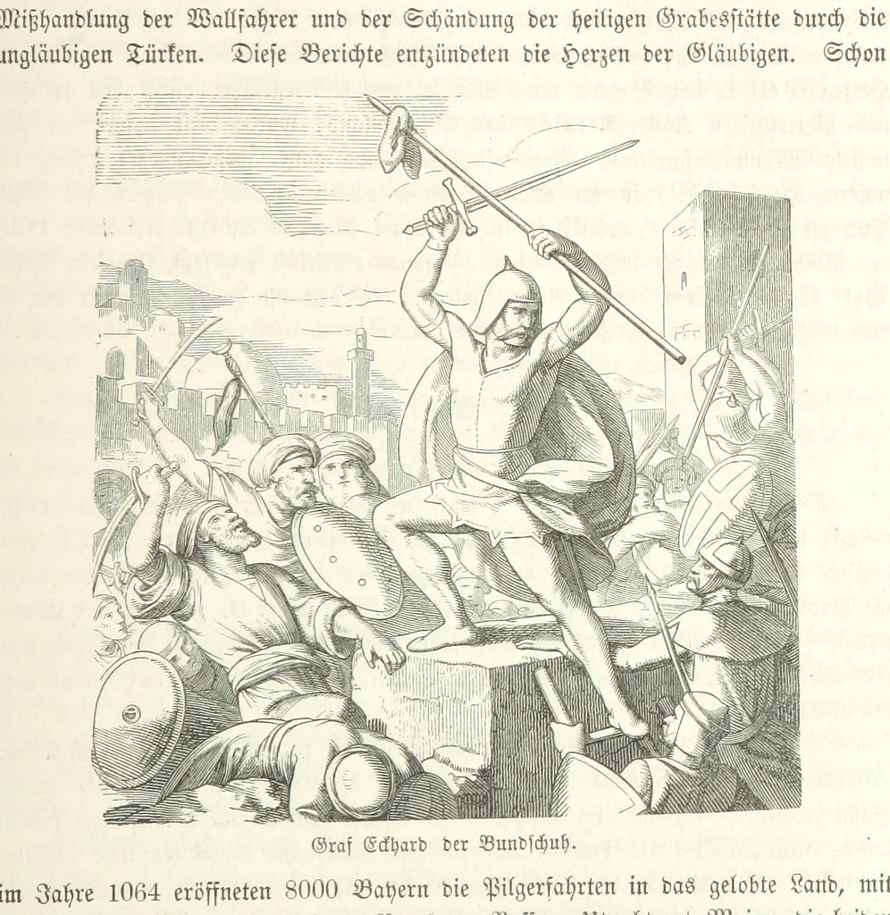 An illustration from Geschichte Bayerns. Unter Zugrundelegung von Lorenz von Westenrieders bayerischer Geschichte neu bearbeitet, dem Volke erzählt, und mit Beigaben aus der bayerischen Culturgeschichte und Sage versehen. ... Mit vielen Holzschnittbildern, 1874, leaf 227