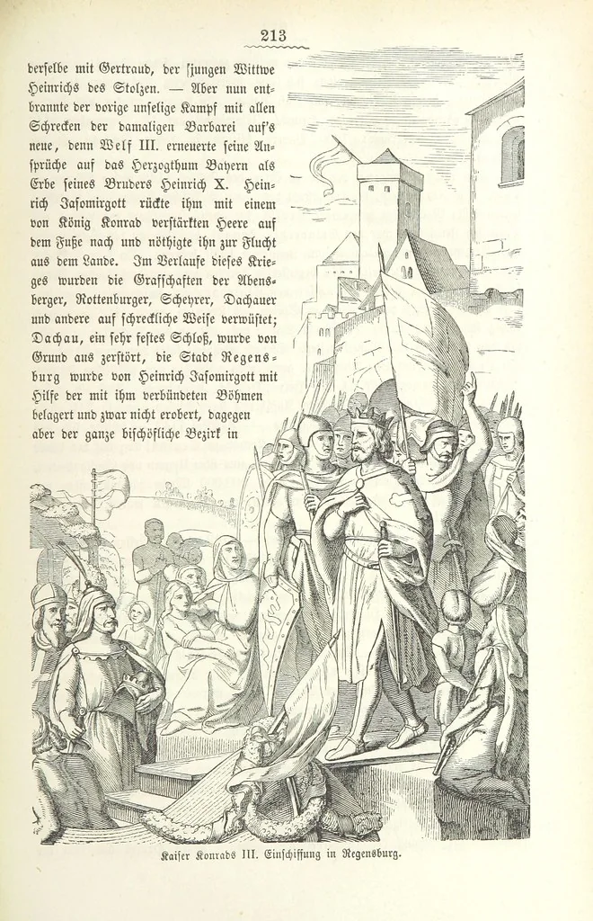 An illustration from Geschichte Bayerns. Unter Zugrundelegung von Lorenz von Westenrieders bayerischer Geschichte neu bearbeitet, dem Volke erzählt, und mit Beigaben aus der bayerischen Culturgeschichte und Sage versehen. ... Mit vielen Holzschnittbildern, 1874, leaf 235