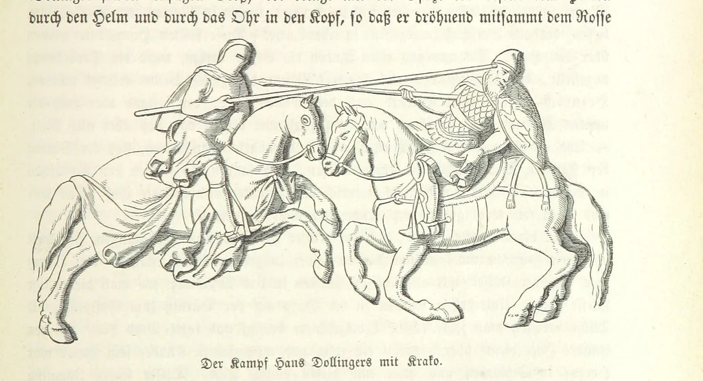 An illustration from Geschichte Bayerns. Unter Zugrundelegung von Lorenz von Westenrieders bayerischer Geschichte neu bearbeitet, dem Volke erzählt, und mit Beigaben aus der bayerischen Culturgeschichte und Sage versehen. ... Mit vielen Holzschnittbildern, 1874, leaf 271