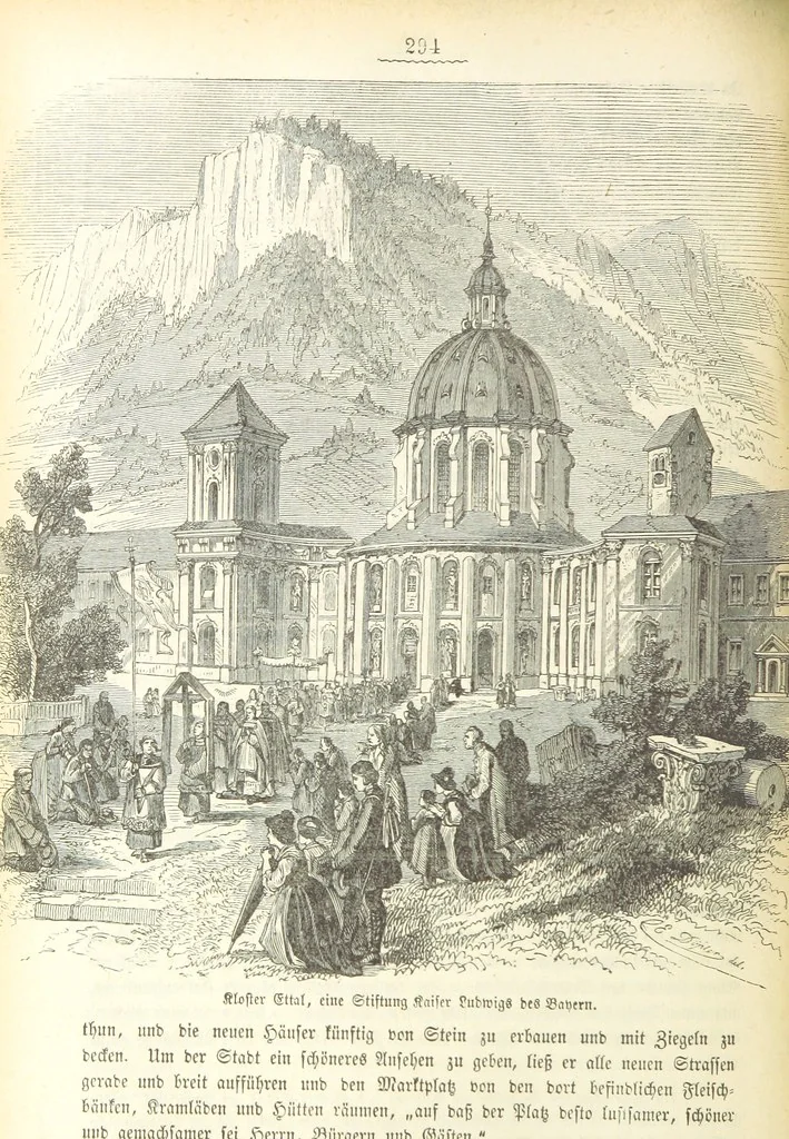 An illustration from Geschichte Bayerns. Unter Zugrundelegung von Lorenz von Westenrieders bayerischer Geschichte neu bearbeitet, dem Volke erzählt, und mit Beigaben aus der bayerischen Culturgeschichte und Sage versehen. ... Mit vielen Holzschnittbildern, 1874, leaf 316