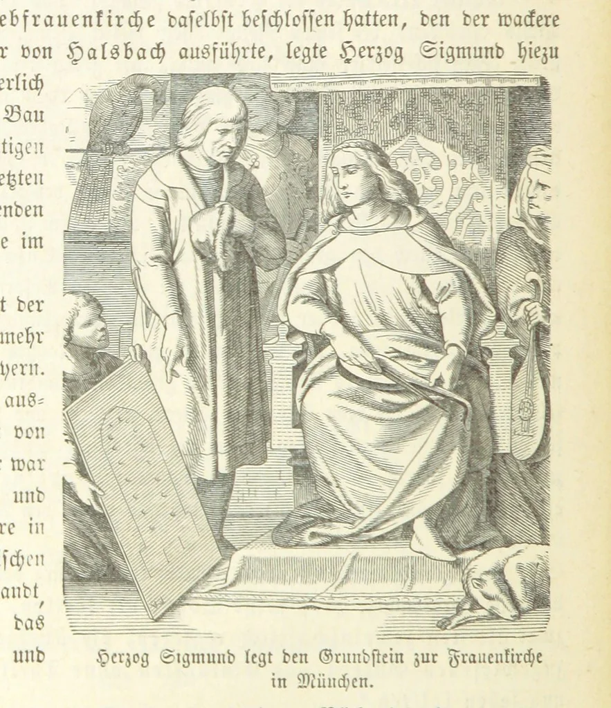 An illustration from Geschichte Bayerns. Unter Zugrundelegung von Lorenz von Westenrieders bayerischer Geschichte neu bearbeitet, dem Volke erzählt, und mit Beigaben aus der bayerischen Culturgeschichte und Sage versehen. ... Mit vielen Holzschnittbildern, 1874, leaf 358