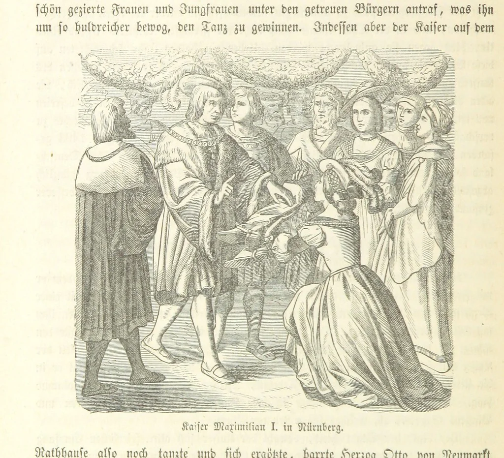 An illustration from Geschichte Bayerns. Unter Zugrundelegung von Lorenz von Westenrieders bayerischer Geschichte neu bearbeitet, dem Volke erzählt, und mit Beigaben aus der bayerischen Culturgeschichte und Sage versehen. ... Mit vielen Holzschnittbildern, 1874, leaf 470
