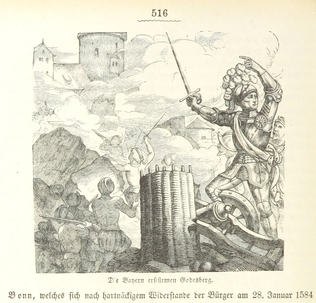 An illustration from Geschichte Bayerns. Unter Zugrundelegung von Lorenz von Westenrieders bayerischer Geschichte neu bearbeitet, dem Volke erzählt, und mit Beigaben aus der bayerischen Culturgeschichte und Sage versehen. ... Mit vielen Holzschnittbildern, 1874, leaf 538