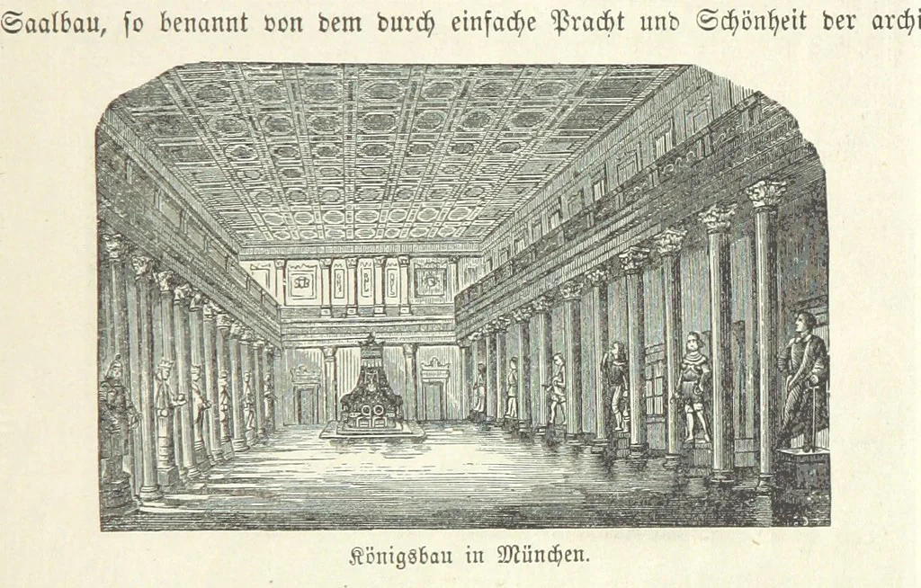 An illustration from Geschichte Bayerns. Unter Zugrundelegung von Lorenz von Westenrieders bayerischer Geschichte neu bearbeitet, dem Volke erzählt, und mit Beigaben aus der bayerischen Culturgeschichte und Sage versehen. ... Mit vielen Holzschnittbildern, 1874, leaf 673