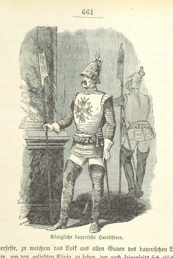 An illustration from Geschichte Bayerns. Unter Zugrundelegung von Lorenz von Westenrieders bayerischer Geschichte neu bearbeitet, dem Volke erzählt, und mit Beigaben aus der bayerischen Culturgeschichte und Sage versehen. ... Mit vielen Holzschnittbildern, 1874, leaf 683