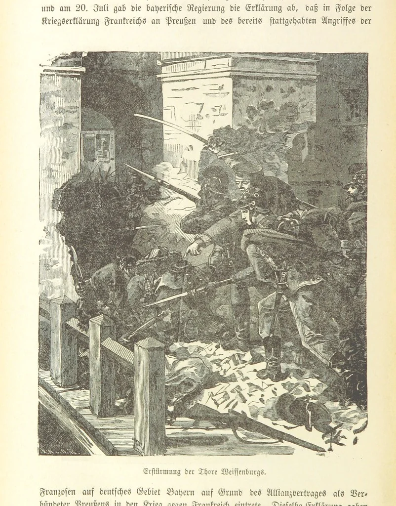 An illustration from Geschichte Bayerns. Unter Zugrundelegung von Lorenz von Westenrieders bayerischer Geschichte neu bearbeitet, dem Volke erzählt, und mit Beigaben aus der bayerischen Culturgeschichte und Sage versehen. ... Mit vielen Holzschnittbildern, 1874, leaf 698
