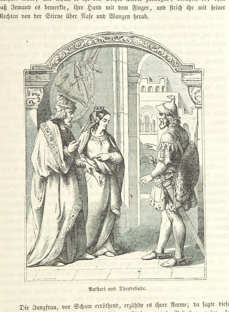 An illustration from Geschichte Bayerns. Unter Zugrundelegung von Lorenz von Westenrieders bayerischer Geschichte neu bearbeitet, dem Volke erzählt, und mit Beigaben aus der bayerischen Culturgeschichte und Sage versehen. ... Mit vielen Holzschnittbildern, 1874, leaf 77