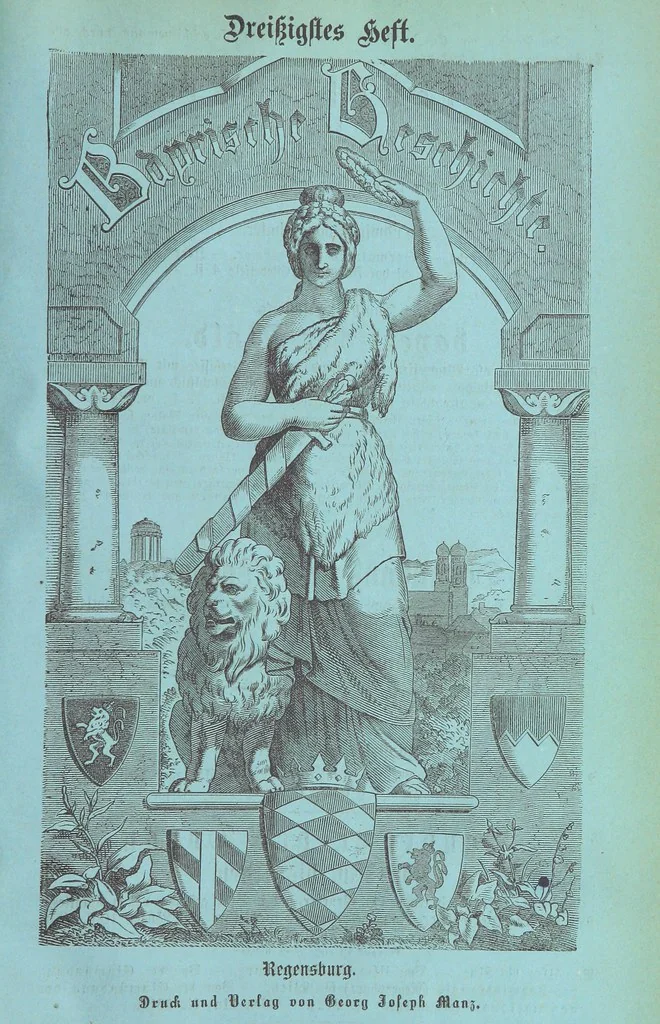 An illustration from Geschichte Bayerns. Unter Zugrundelegung von Lorenz von Westenrieders bayerischer Geschichte neu bearbeitet, dem Volke erzählt, und mit Beigaben aus der bayerischen Culturgeschichte und Sage versehen. ... Mit vielen Holzschnittbildern, 1874, leaf 807