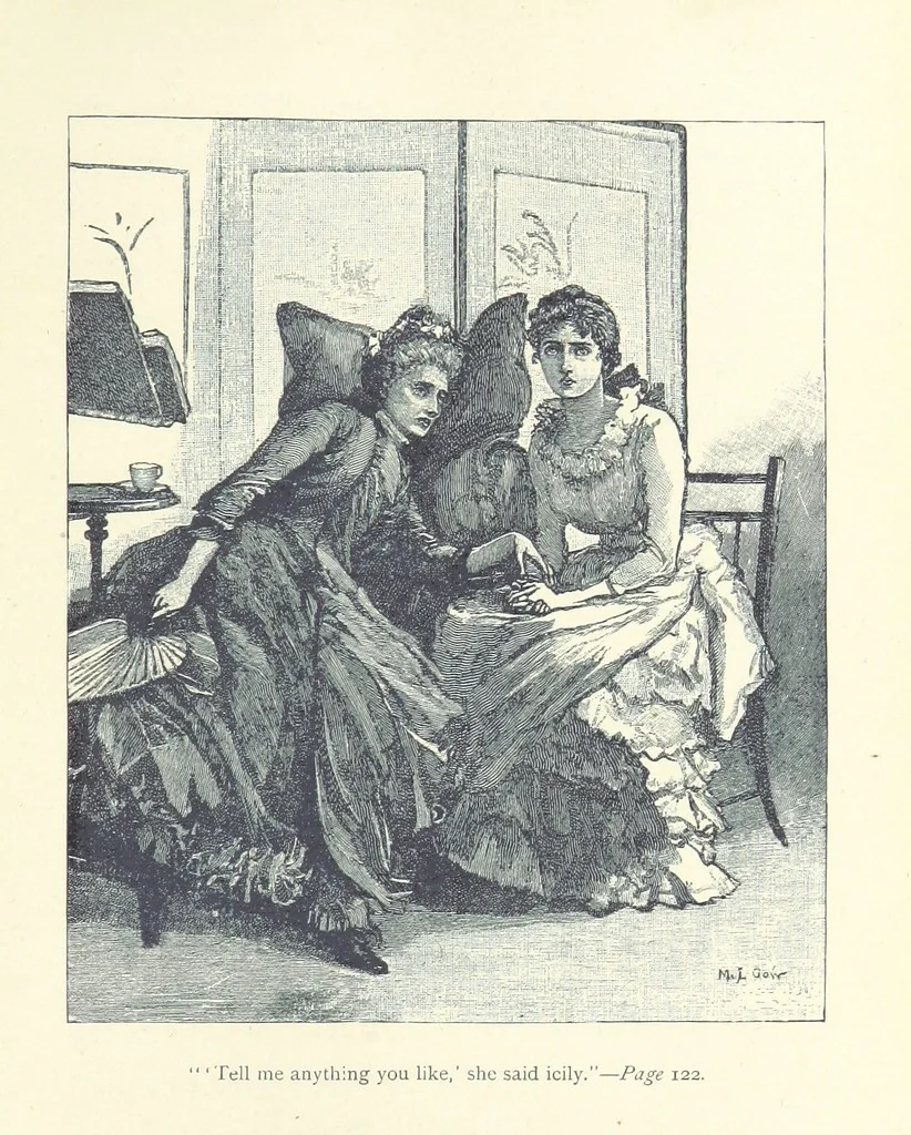 An illustration from Just a Love Story ... Illustrated, 1890, leaf 139