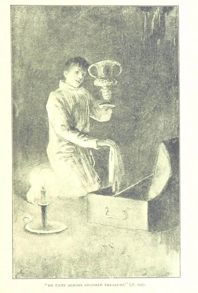An illustration from The Lady of the Forest. [A novel, 1889, leaf 129