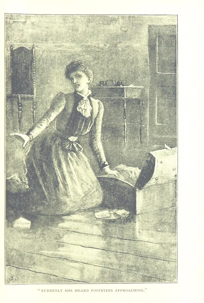 An illustration from The Lady of the Forest. [A novel, 1889, leaf 197