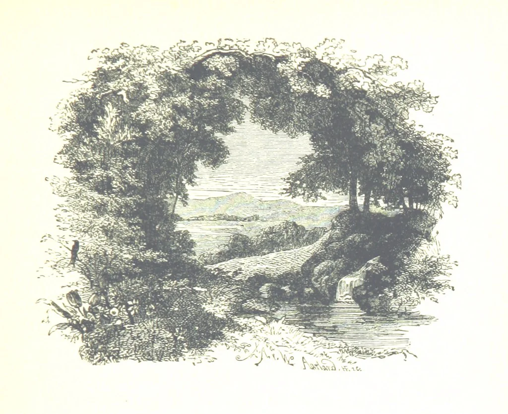 An illustration from The Lady of the Forest. [A novel, 1889, leaf 27