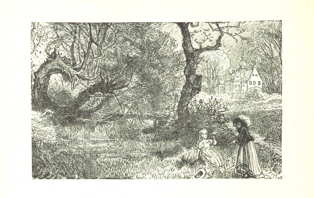 An illustration from The Lady of the Forest. [A novel, 1889, leaf 284