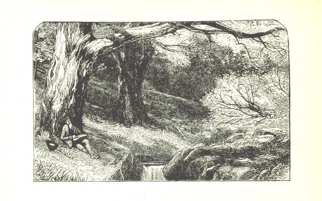 An illustration from The Lady of the Forest. [A novel, 1889, leaf 302