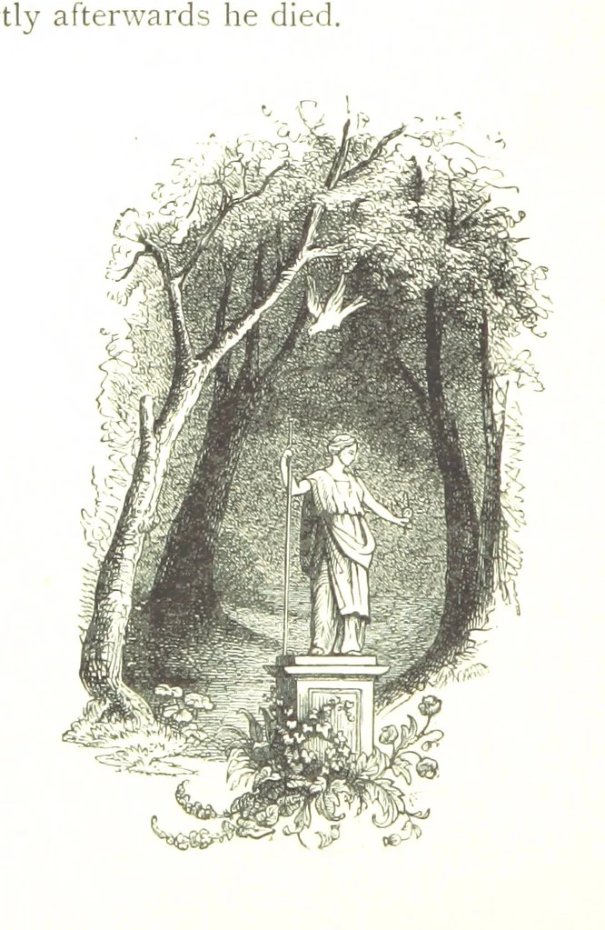 An illustration from The Lady of the Forest. [A novel, 1889, leaf 36