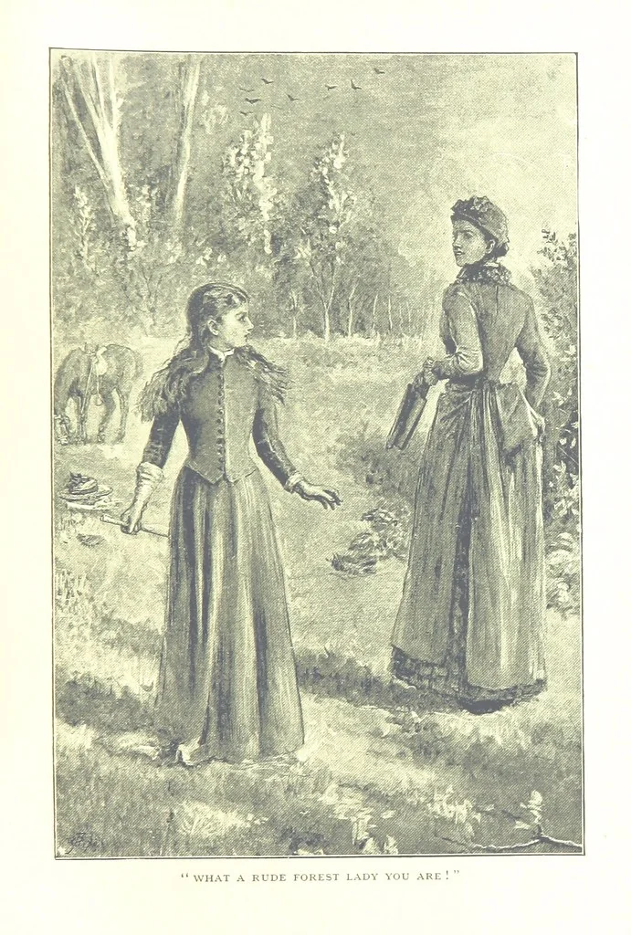 An illustration from The Lady of the Forest. [A novel, 1889, leaf 65