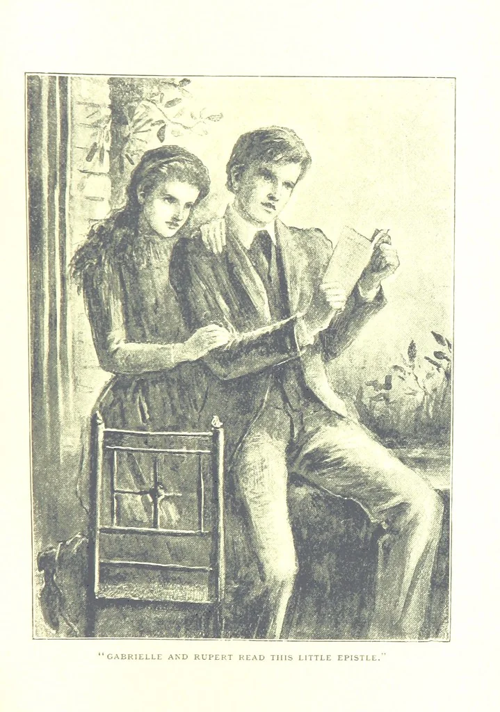 An illustration from The Lady of the Forest. [A novel, 1889, leaf 87