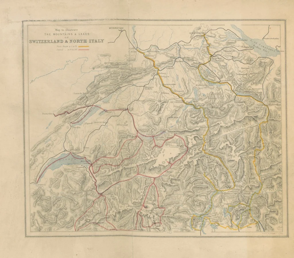 An illustration from Mountains and Lakes of Switzerland and Italy, ... views from original sketches by C. Pyne, 1871, leaf 10