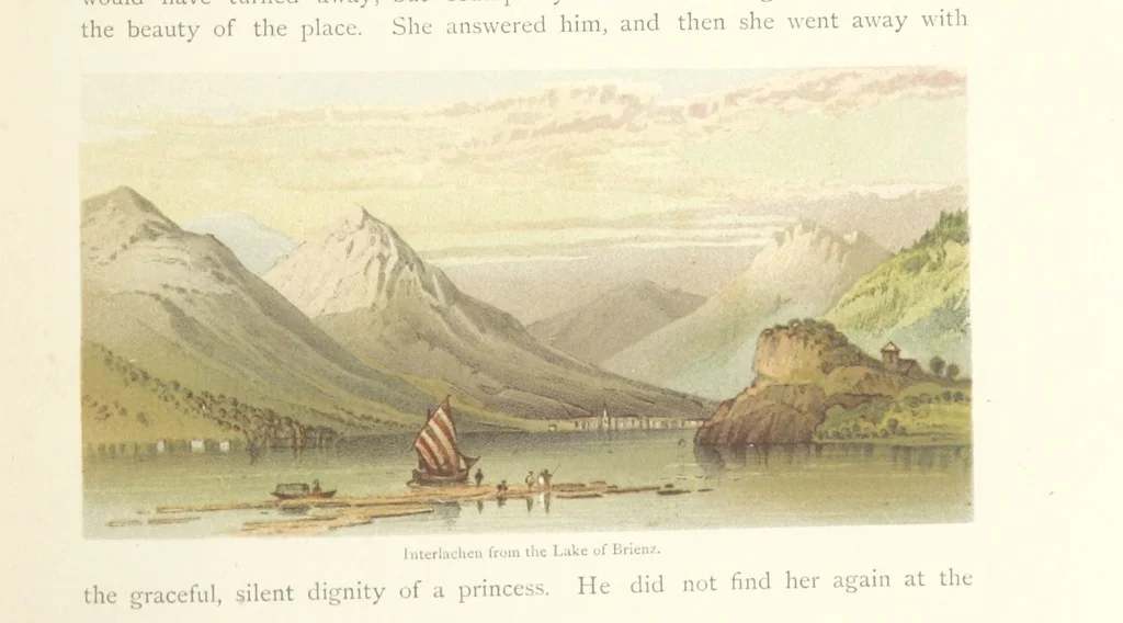 An illustration from Mountains and Lakes of Switzerland and Italy, ... views from original sketches by C. Pyne, 1871, leaf 101