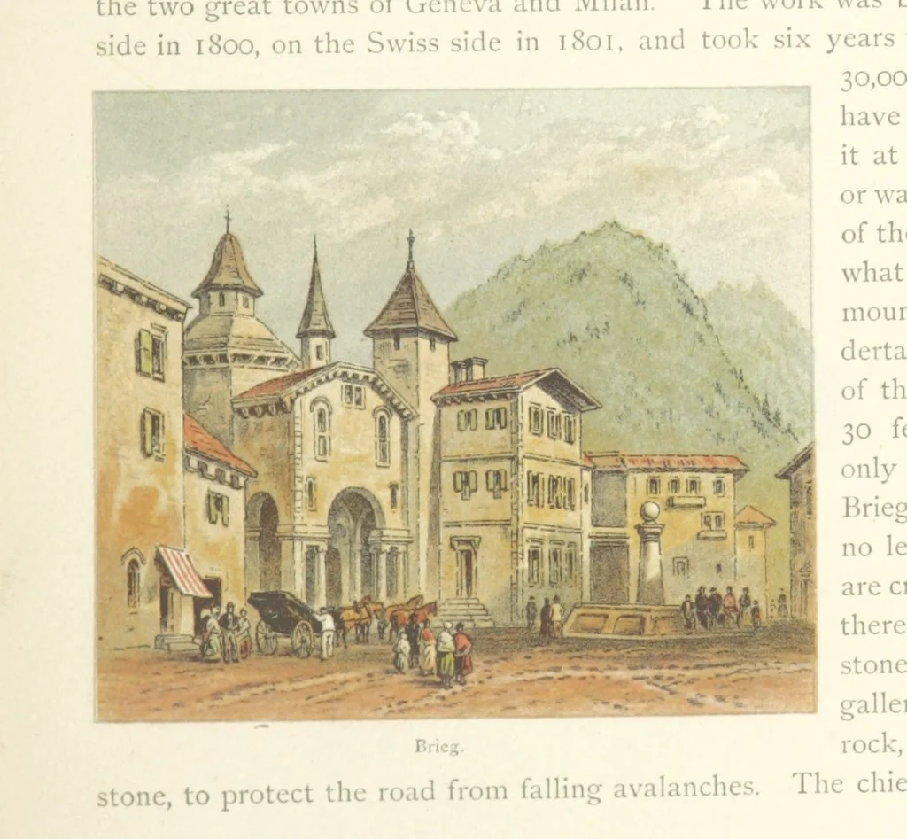 An illustration from Mountains and Lakes of Switzerland and Italy, ... views from original sketches by C. Pyne, 1871, leaf 117