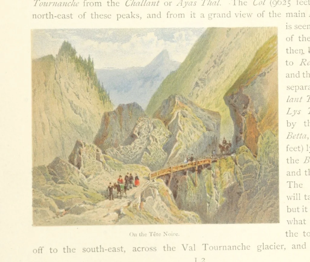 An illustration from Mountains and Lakes of Switzerland and Italy, ... views from original sketches by C. Pyne, 1871, leaf 129