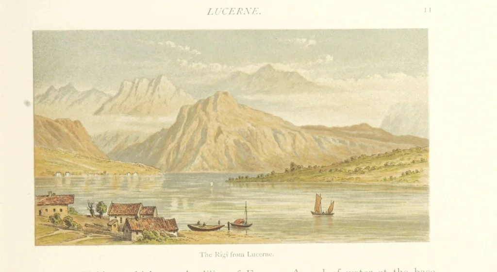 An illustration from Mountains and Lakes of Switzerland and Italy, ... views from original sketches by C. Pyne, 1871, leaf 25