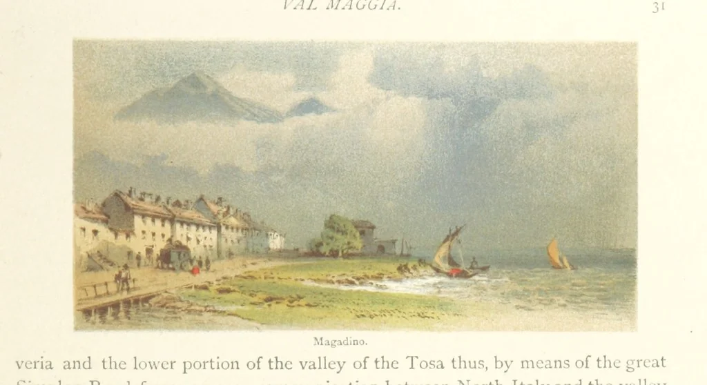 An illustration from Mountains and Lakes of Switzerland and Italy, ... views from original sketches by C. Pyne, 1871, leaf 45