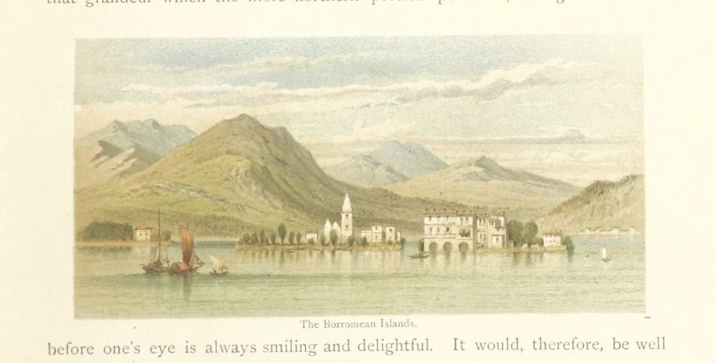 An illustration from Mountains and Lakes of Switzerland and Italy, ... views from original sketches by C. Pyne, 1871, leaf 49