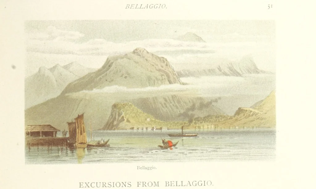 An illustration from Mountains and Lakes of Switzerland and Italy, ... views from original sketches by C. Pyne, 1871, leaf 65