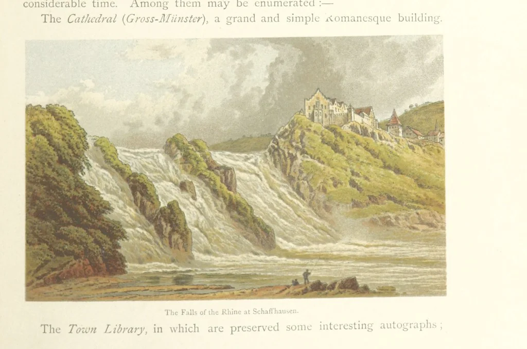 An illustration from Mountains and Lakes of Switzerland and Italy, ... views from original sketches by C. Pyne, 1871, leaf 85