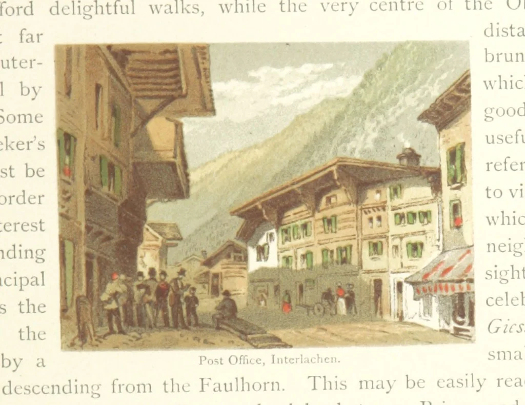 An illustration from Mountains and Lakes of Switzerland and Italy, ... views from original sketches by C. Pyne, 1871, leaf 97