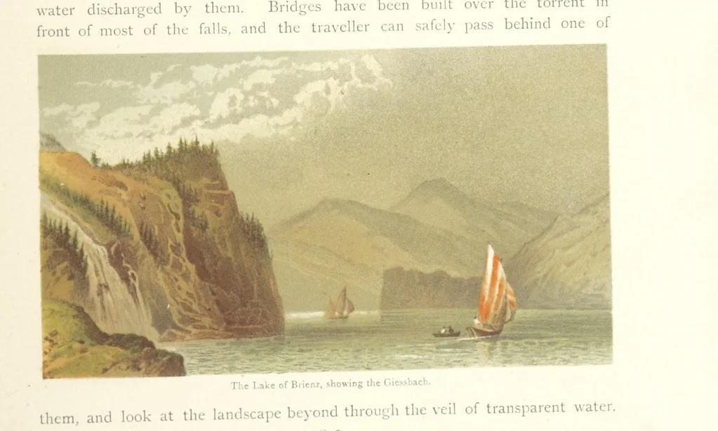 An illustration from Mountains and Lakes of Switzerland and Italy, ... views from original sketches by C. Pyne, 1871, leaf 97