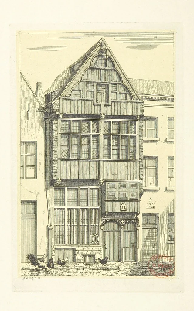 An illustration from Album historique de la ville d'Anvers. Collection de vues et de monuments des temps passés, dessinés d'après nature et gravés sur cuivre par J. Linnig, avec notices historiques par F. H. M, 1864, leaf 100