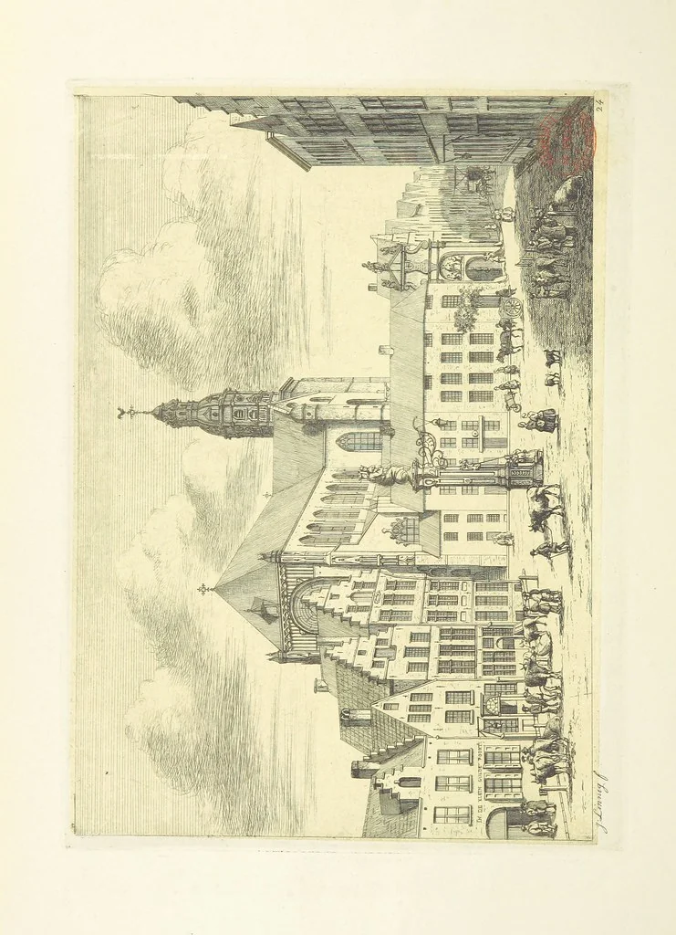 An illustration from Album historique de la ville d'Anvers. Collection de vues et de monuments des temps passés, dessinés d'après nature et gravés sur cuivre par J. Linnig, avec notices historiques par F. H. M, 1864, leaf 112