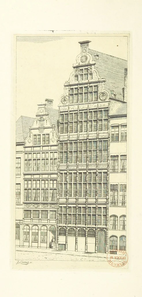 An illustration from Album historique de la ville d'Anvers. Collection de vues et de monuments des temps passés, dessinés d'après nature et gravés sur cuivre par J. Linnig, avec notices historiques par F. H. M, 1864, leaf 140