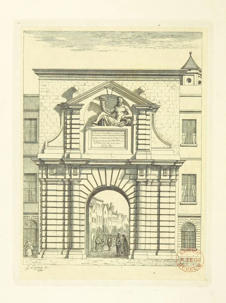 An illustration from Album historique de la ville d'Anvers. Collection de vues et de monuments des temps passés, dessinés d'après nature et gravés sur cuivre par J. Linnig, avec notices historiques par F. H. M, 1864, leaf 176