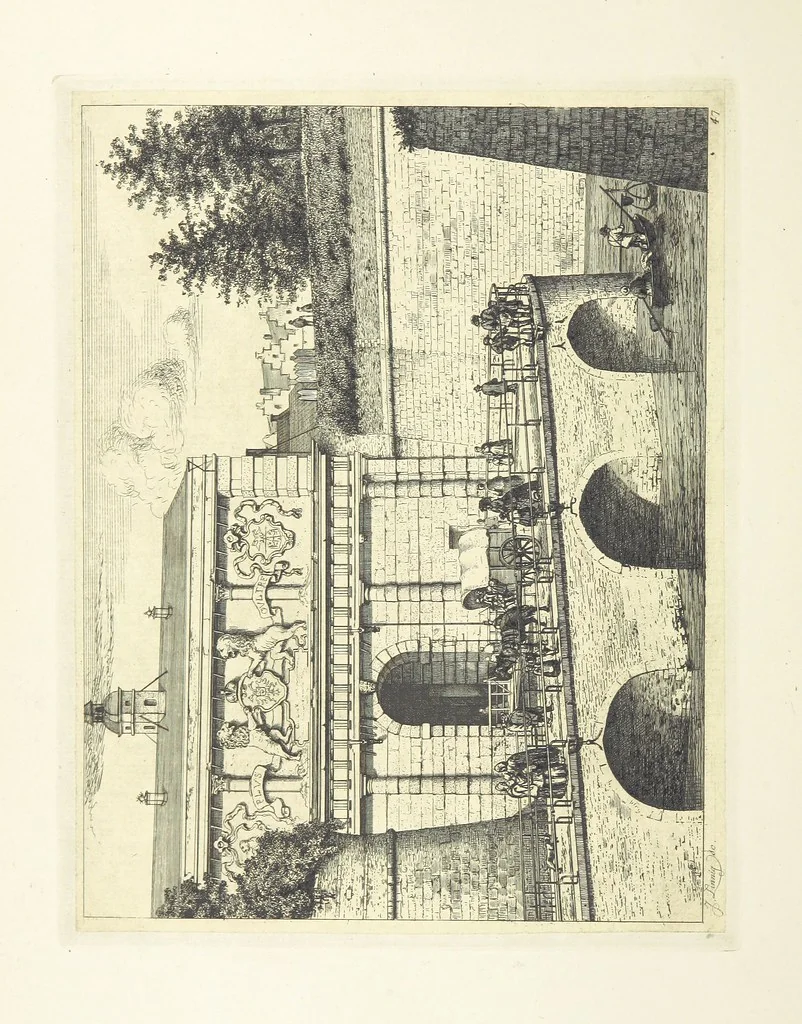 An illustration from Album historique de la ville d'Anvers. Collection de vues et de monuments des temps passés, dessinés d'après nature et gravés sur cuivre par J. Linnig, avec notices historiques par F. H. M, 1864, leaf 204