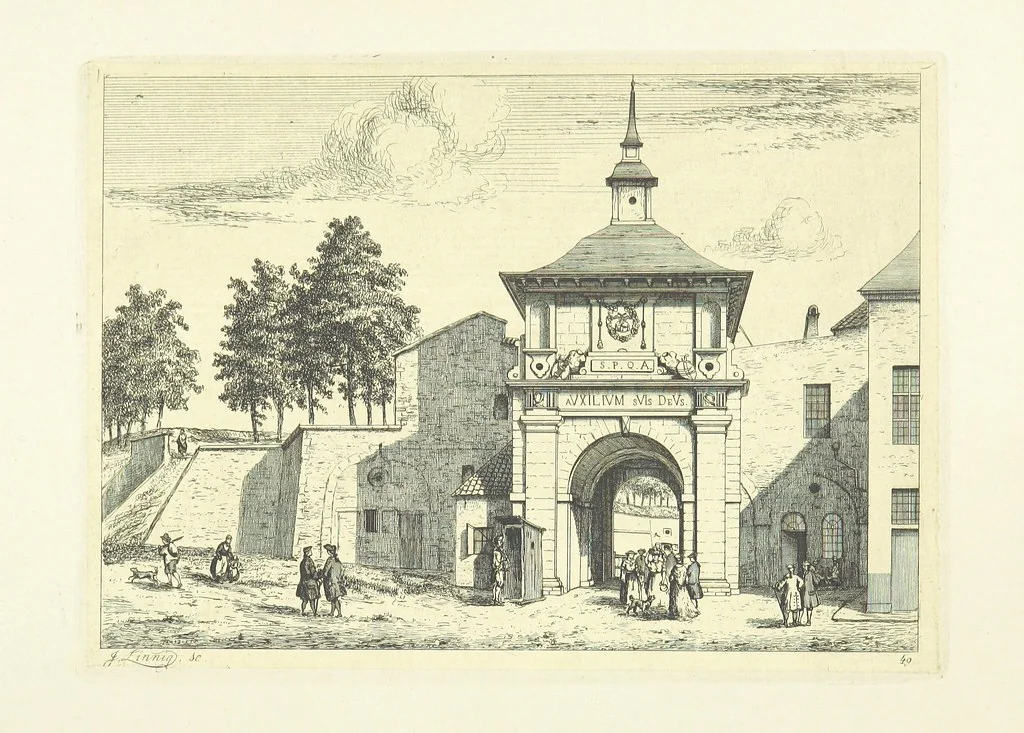 An illustration from Album historique de la ville d'Anvers. Collection de vues et de monuments des temps passés, dessinés d'après nature et gravés sur cuivre par J. Linnig, avec notices historiques par F. H. M, 1864, leaf 212