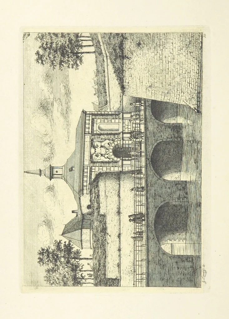 An illustration from Album historique de la ville d'Anvers. Collection de vues et de monuments des temps passés, dessinés d'après nature et gravés sur cuivre par J. Linnig, avec notices historiques par F. H. M, 1864, leaf 216