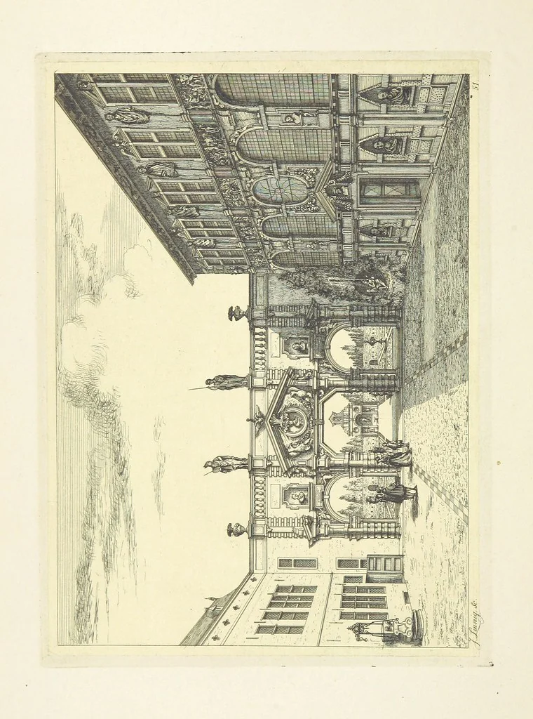 An illustration from Album historique de la ville d'Anvers. Collection de vues et de monuments des temps passés, dessinés d'après nature et gravés sur cuivre par J. Linnig, avec notices historiques par F. H. M, 1864, leaf 220