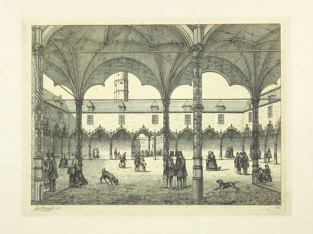 An illustration from Album historique de la ville d'Anvers. Collection de vues et de monuments des temps passés, dessinés d'après nature et gravés sur cuivre par J. Linnig, avec notices historiques par F. H. M, 1864, leaf 224