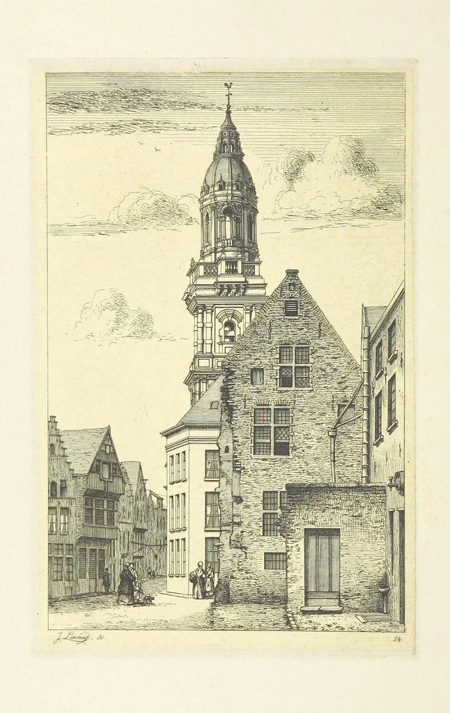An illustration from Album historique de la ville d'Anvers. Collection de vues et de monuments des temps passés, dessinés d'après nature et gravés sur cuivre par J. Linnig, avec notices historiques par F. H. M, 1864, leaf 232
