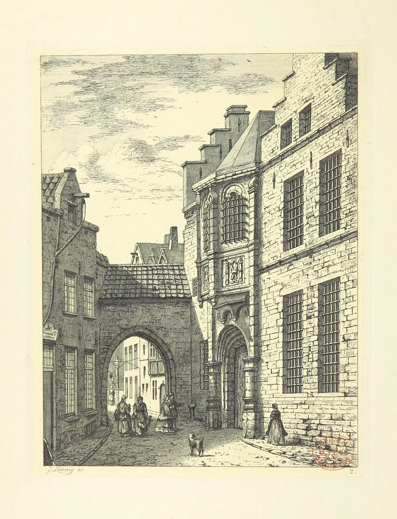 An illustration from Album historique de la ville d'Anvers. Collection de vues et de monuments des temps passés, dessinés d'après nature et gravés sur cuivre par J. Linnig, avec notices historiques par F. H. M, 1864, leaf 24